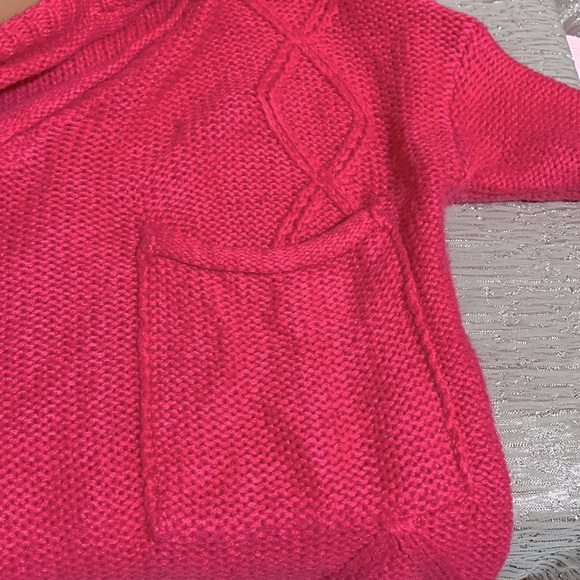 fire Los Angeles Sweater M Dark Pink Pullover Short Cropped Stretch Short Sleeve - Picture 14 of 15